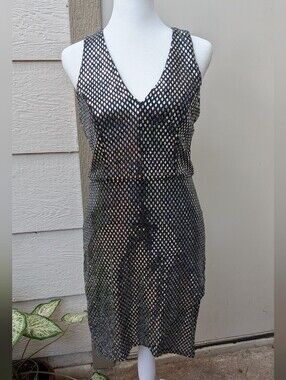 Black Sequin V-Neck Sleeveless Dress